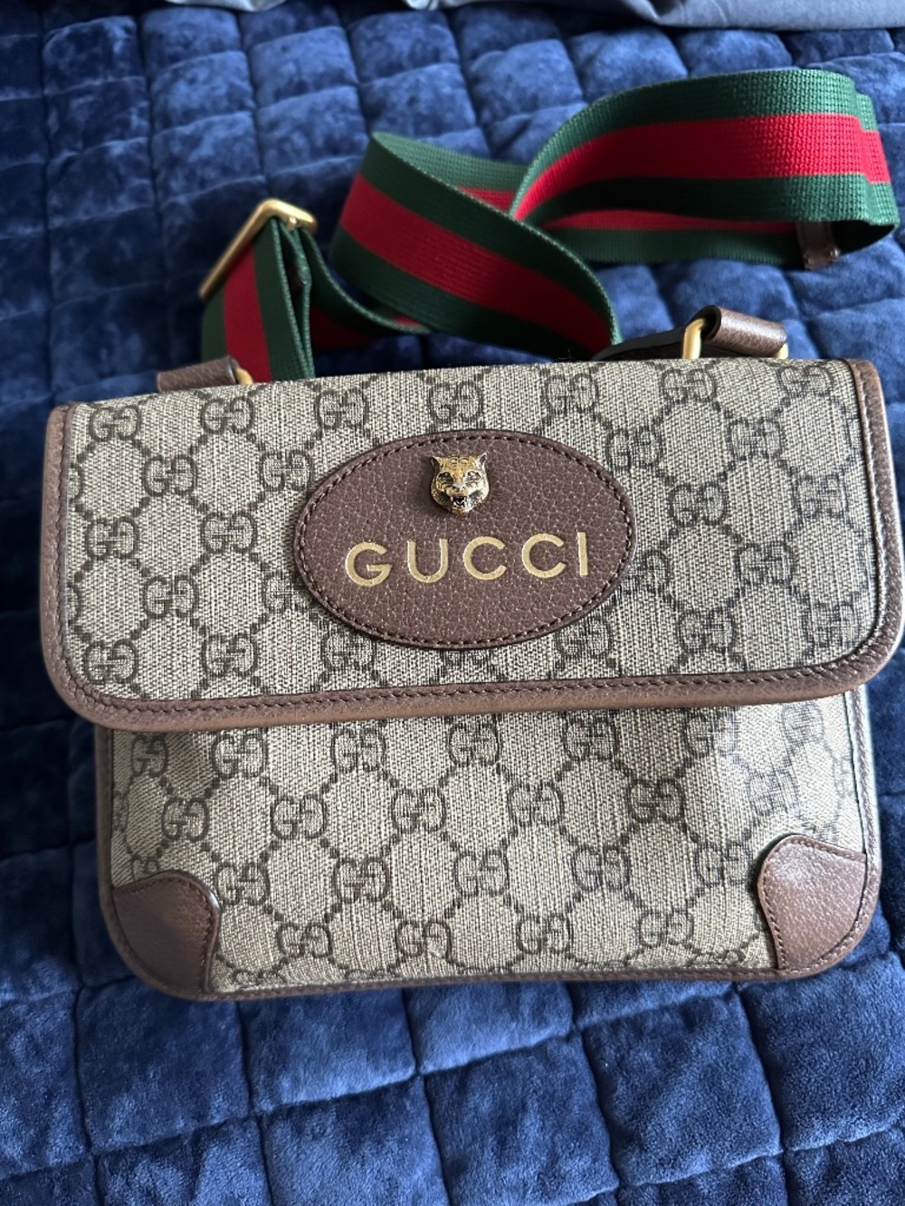 Gucci Small Neo Vintage Flap Messenger Bag in GG Supreme Canvas and Leather